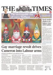 The Times () Newspaper Front Page for 21 May 2013