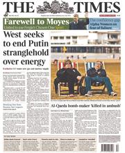 The Times () Newspaper Front Page for 22 April 2014