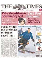 The Times () Newspaper Front Page for 22 June 2013