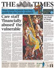 The Times () Newspaper Front Page for 23 December 2013