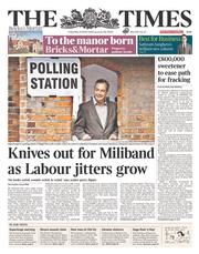 The Times () Newspaper Front Page for 23 May 2014