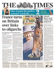 The Times () Newspaper Front Page for 23 July 2014