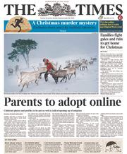 The Times () Newspaper Front Page for 24 December 2013