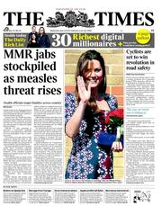 The Times () Newspaper Front Page for 24 April 2013