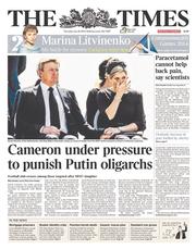 The Times () Newspaper Front Page for 24 July 2014