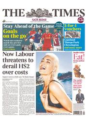 The Times () Newspaper Front Page for 24 August 2013
