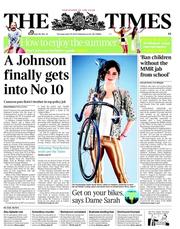 The Times () Newspaper Front Page for 25 April 2013