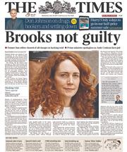 The Times () Newspaper Front Page for 25 June 2014