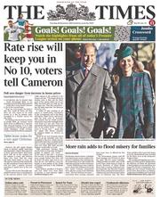 The Times () Newspaper Front Page for 26 December 2013