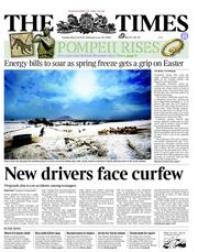 The Times () Newspaper Front Page for 26 March 2013