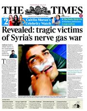 The Times () Newspaper Front Page for 26 April 2013