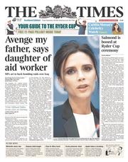 The Times () Newspaper Front Page for 26 September 2014