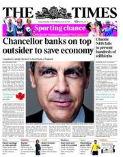 The Times () Newspaper Front Page for 27 November 2012