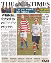 The Times () Newspaper Front Page for 27 December 2013