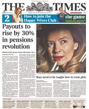 The Times () Newspaper Front Page for 27 January 2014