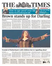 The Times () Newspaper Front Page for 27 August 2014