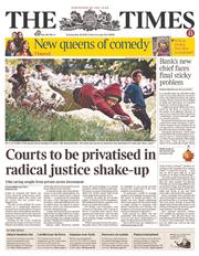 The Times () Newspaper Front Page for 28 May 2013
