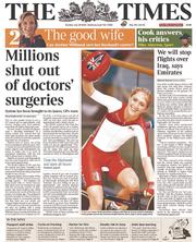 The Times () Newspaper Front Page for 28 July 2014