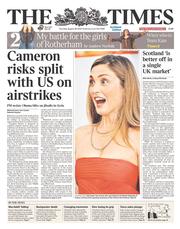 The Times () Newspaper Front Page for 28 August 2014