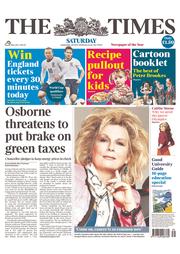 The Times () Newspaper Front Page for 28 September 2013