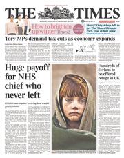 The Times () Newspaper Front Page for 29 January 2014