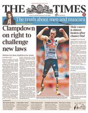 The Times () Newspaper Front Page for 29 July 2013