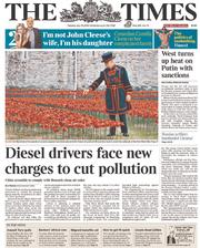 The Times () Newspaper Front Page for 29 July 2014