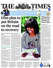 The Times () Newspaper Front Page for 2 April 2013
