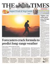 The Times () Newspaper Front Page for 2 April 2014