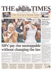 The Times () Newspaper Front Page for 2 July 2013