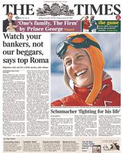 The Times () Newspaper Front Page for 30 December 2013