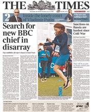 The Times () Newspaper Front Page for 30 July 2014