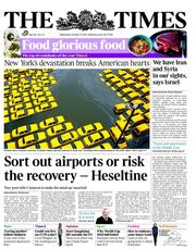 The Times () Newspaper Front Page for 31 October 2012