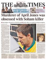 The Times () Newspaper Front Page for 31 May 2013