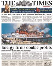 The Times () Newspaper Front Page for 31 July 2014