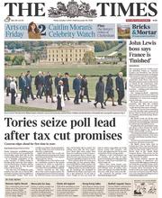 The Times () Newspaper Front Page for 3 October 2014