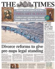 The Times () Newspaper Front Page for 3 February 2014