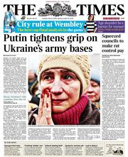 The Times () Newspaper Front Page for 3 March 2014
