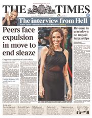 The Times () Newspaper Front Page for 3 June 2013