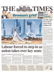 The Times () Newspaper Front Page for 3 July 2013