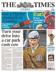 The Times () Newspaper Front Page for 3 August 2013