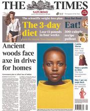 The Times () Newspaper Front Page for 4 January 2014