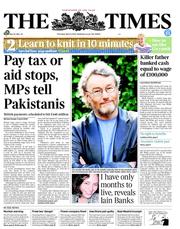 The Times () Newspaper Front Page for 4 April 2013