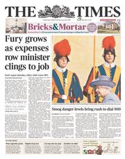 The Times () Newspaper Front Page for 4 April 2014