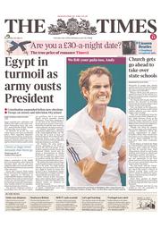 The Times () Newspaper Front Page for 4 July 2013