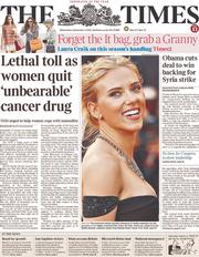 The Times () Newspaper Front Page for 4 September 2013