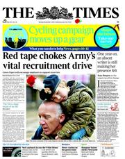 The Times () Newspaper Front Page for 5 November 2012