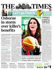 The Times () Newspaper Front Page for 5 April 2013