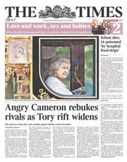 The Times () Newspaper Front Page for 5 June 2014