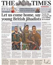 The Times () Newspaper Front Page for 5 September 2014